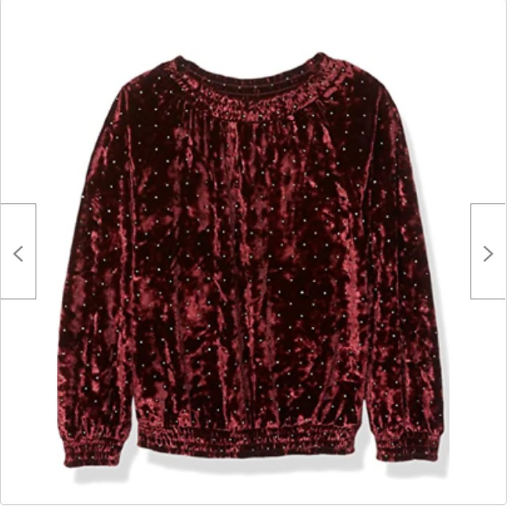 SPLENDID Big Girls Velour Sweater Top Red 10